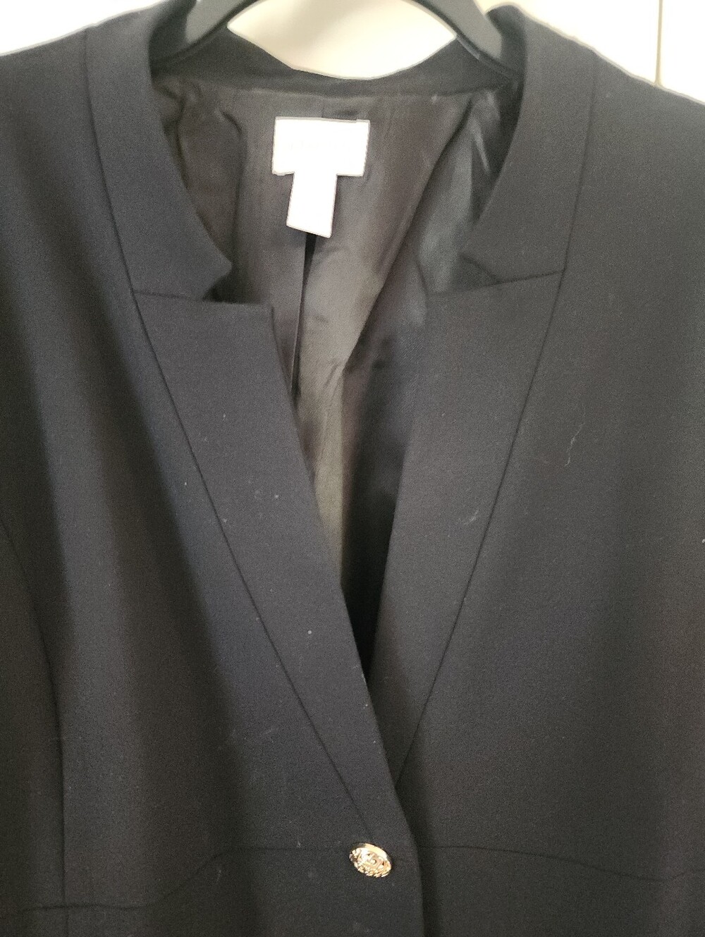 Chico's Black Long Blazer with Gold Embellished Cuffs - Picture 3 of 10